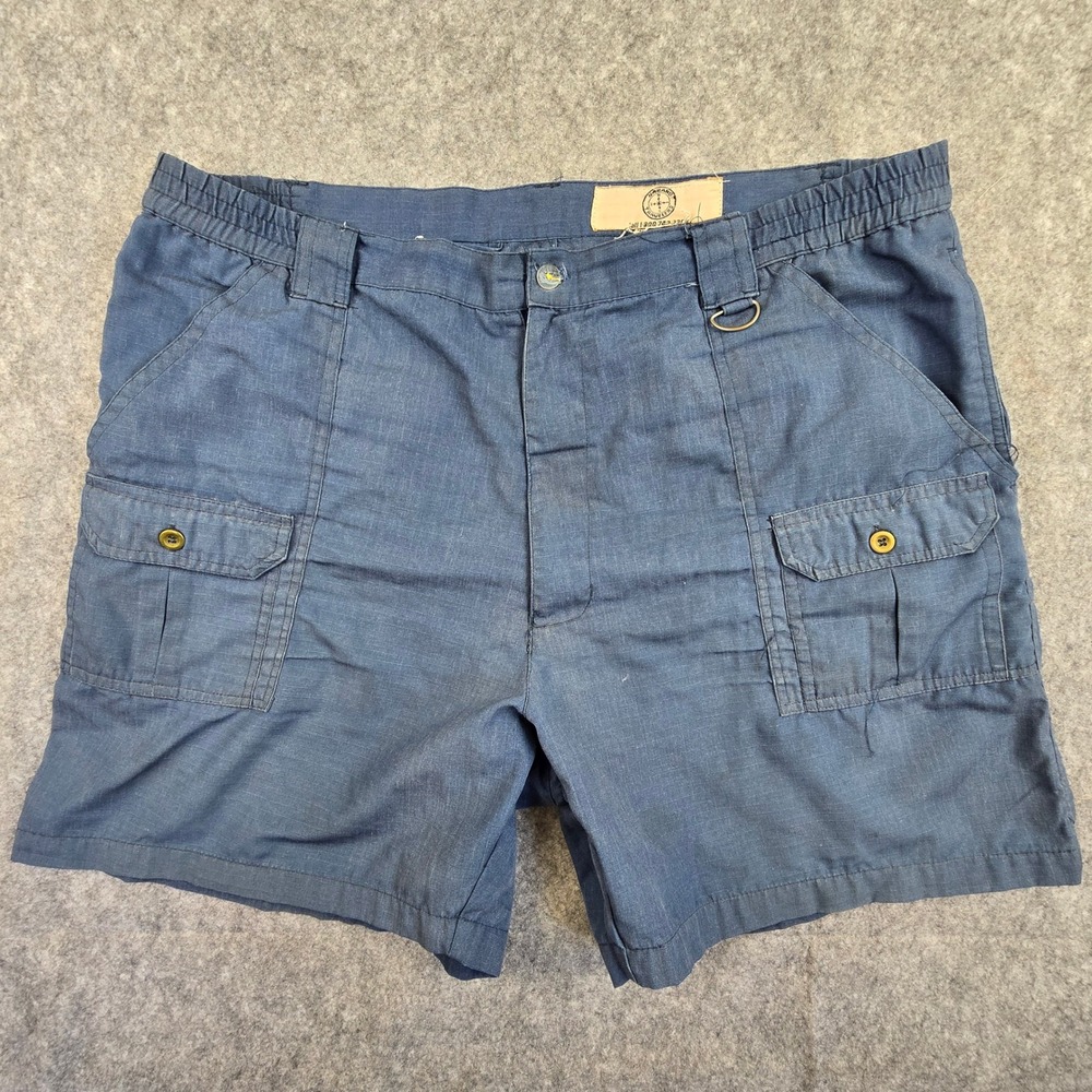 Haband Travelers Shorts Mens 42 Blue Relaxed‎ Ripstop Cargo D-Ring Utility